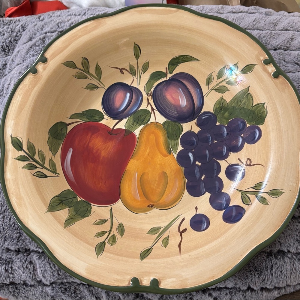 Hand-Painted Fruit Design Serveware Bowl